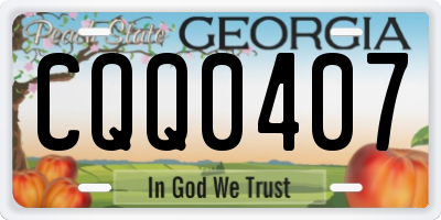 GA license plate CQQ0407