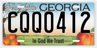 GA license plate CQQ0412