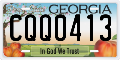 GA license plate CQQ0413