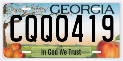 GA license plate CQQ0419