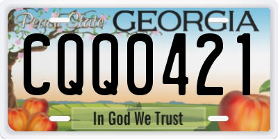GA license plate CQQ0421