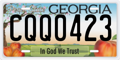 GA license plate CQQ0423
