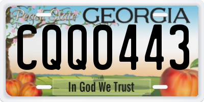 GA license plate CQQ0443