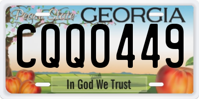GA license plate CQQ0449
