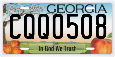 GA license plate CQQ0508