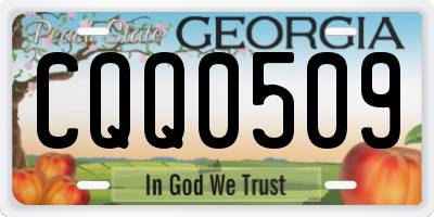 GA license plate CQQ0509