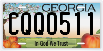 GA license plate CQQ0511