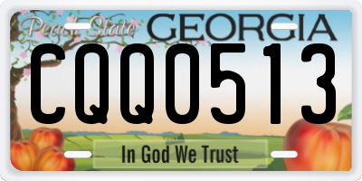GA license plate CQQ0513