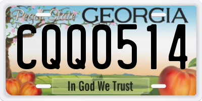 GA license plate CQQ0514