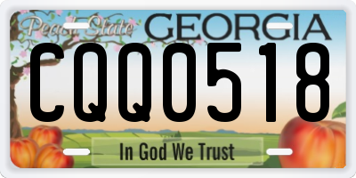 GA license plate CQQ0518