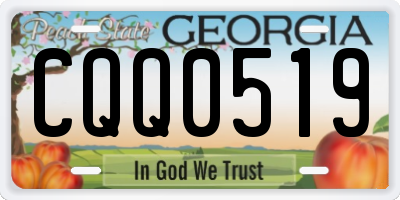 GA license plate CQQ0519