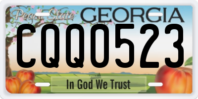 GA license plate CQQ0523