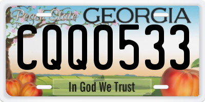 GA license plate CQQ0533