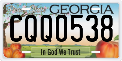 GA license plate CQQ0538