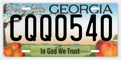 GA license plate CQQ0540