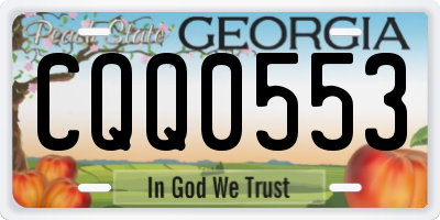 GA license plate CQQ0553