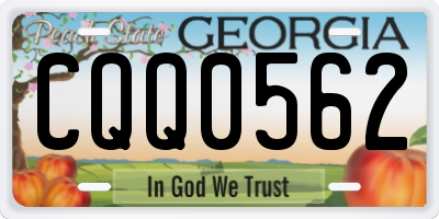 GA license plate CQQ0562