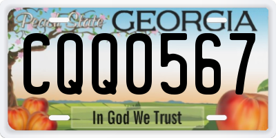 GA license plate CQQ0567
