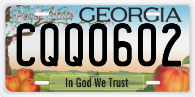 GA license plate CQQ0602