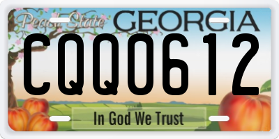 GA license plate CQQ0612
