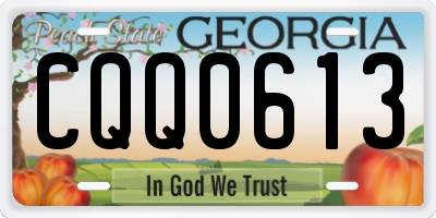 GA license plate CQQ0613