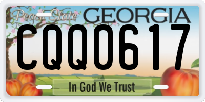 GA license plate CQQ0617