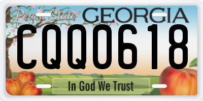GA license plate CQQ0618