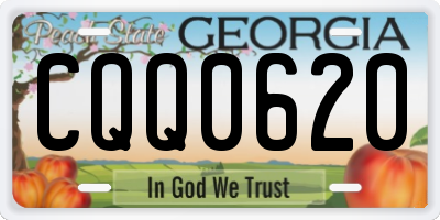 GA license plate CQQ0620