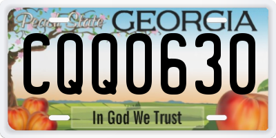 GA license plate CQQ0630