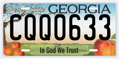 GA license plate CQQ0633
