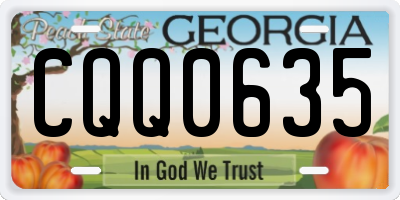 GA license plate CQQ0635