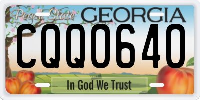 GA license plate CQQ0640