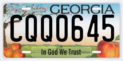 GA license plate CQQ0645