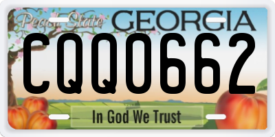 GA license plate CQQ0662