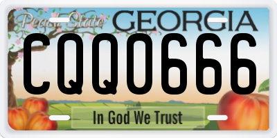 GA license plate CQQ0666