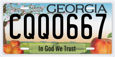 GA license plate CQQ0667