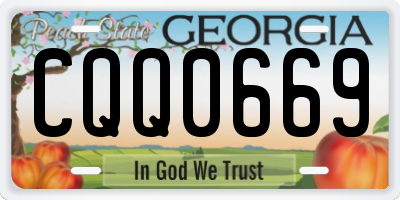 GA license plate CQQ0669