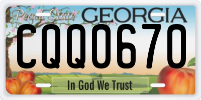 GA license plate CQQ0670