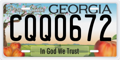 GA license plate CQQ0672