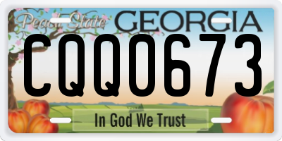 GA license plate CQQ0673