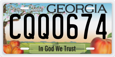 GA license plate CQQ0674