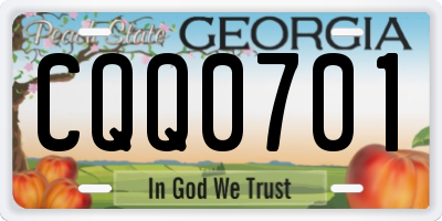 GA license plate CQQ0701