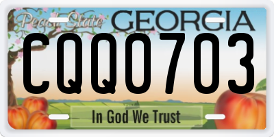 GA license plate CQQ0703