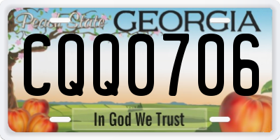 GA license plate CQQ0706