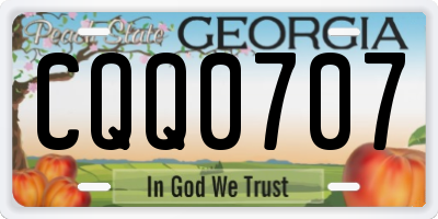 GA license plate CQQ0707