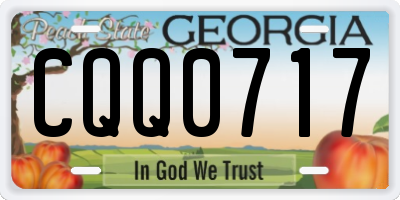 GA license plate CQQ0717