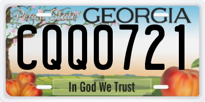 GA license plate CQQ0721