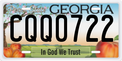 GA license plate CQQ0722
