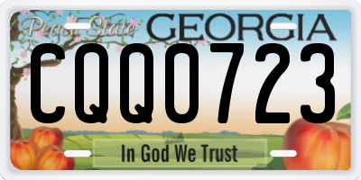 GA license plate CQQ0723