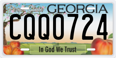 GA license plate CQQ0724